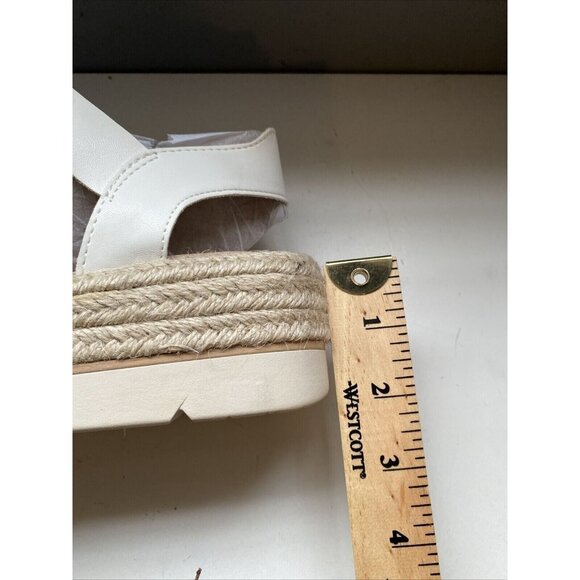 DrScholl's Once Twice Platform Strappy Sandals Women Sz 8M White Faux Leather - Picture 4 of 16